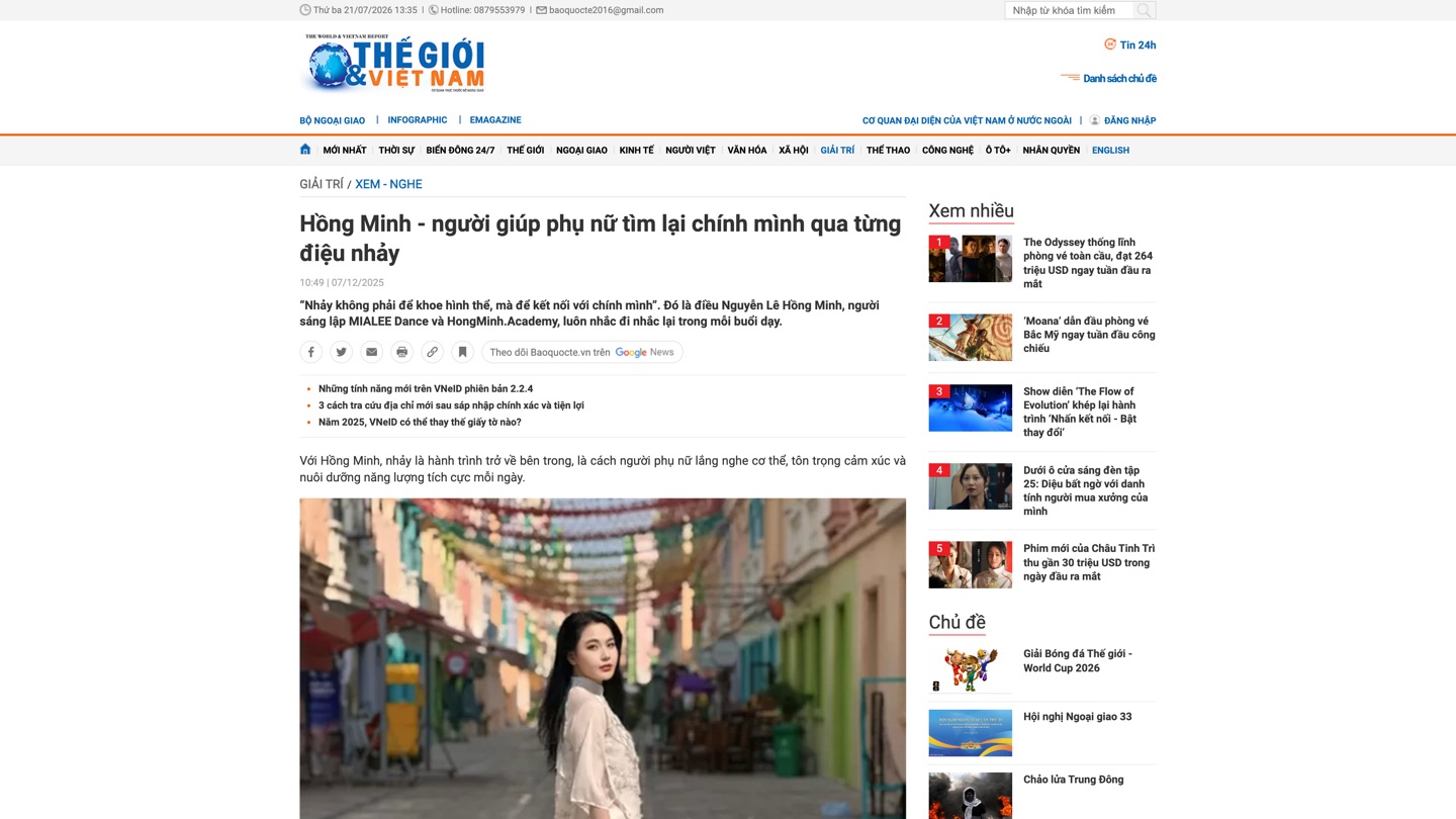 Hồng Minh - người giúp phụ nữ tìm lại chính mình qua từng điệu nhảy